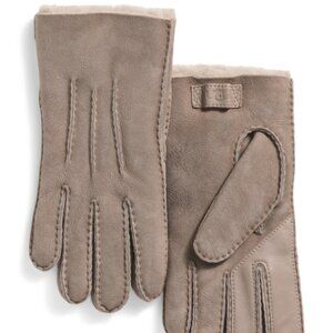 NEW UGG Men's Contrast Sheepskin Leather Tech Gloves Putty 569mn